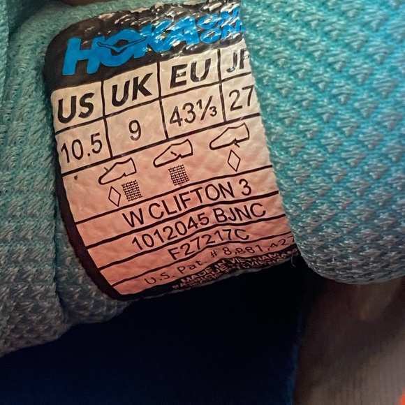 Hoka Clifton One on One Vibrant Blue & Orange Sneakers Women’s Size 10.5 Sport - Picture 5 of 12